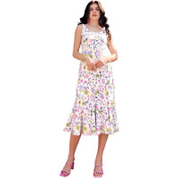 Purvaja Womens Mermaid Midi Length Dress (Wini-025-Lilly_White_Medium)
