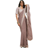 Satrani Women's Georgette Bandhani Printed Saree With Unstitched Blouse Piece (4011S6282N_Mauve)