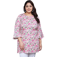 Tissu Women's Plus Size Multicolor Floral Printed Pure Cotton Kurti (2256_Multicolor_5Xl)