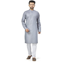 Be Active Men's Solid Grey Kurta Set || Men Kurta Pajama || Men Kurta Pajama Set || Kurta Pajama For Men (N-Rfsk0001 13 Set S)