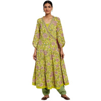 Fabindia Women's Cotton Regular Kurta (6023196Green_Green_Xs)