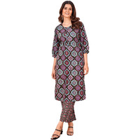 Fabnex Kurta Set For Women | Women Kurta Set With Dupatta | Women Kurta Sets Kurtis | Women Kurta Pant Set (K-25-Black-M)