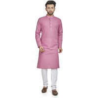 Be Active Men's Traditional Solid Full Sleeves Kurta || Cotton Kurta For Men || Men Kurta For Wedding || Kurta For Men (Rfsk0002 13-Xl...) Pink