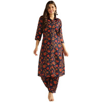 Greciilooks Ethnic Co Ord Set For Women (In, Alpha, S, Regular, Darkblue)
