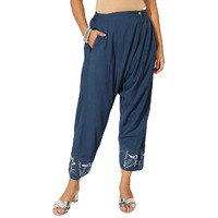 Fabindia Women's Regular Pants (102463602_Indigo