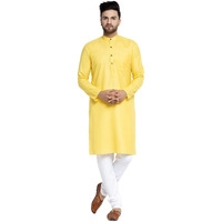 Jompers Men's Cotton Kurta Payjama Set. (Lemon,Xl)