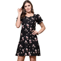 Oomph! Dress For Women Stylish| Summer Vacation Style |Floral Print Puff Sleeve Dress | Lightweight Flared Maxi For Casual & Holiday Wear