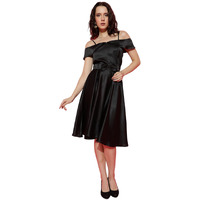 Kotty Women's Solid A Lion Dress(Black,M)