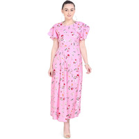 Oomph! Women's Crepe A-Line Maxi Dress (Blush Pink_Md114Xxxl Xxx-Large)