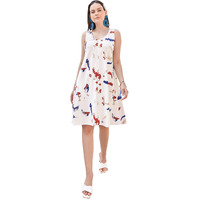 Purvaja Womens Tank Above Knee Length Dress (Wini-054-Break_White_Large)
