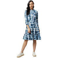 Rare Women's Crepe Fit And Flare Knee-Length Dress (Ep6261_Multi_Xl) Multicolour