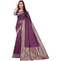 Sugathari Women's Banarasi Saree Pure Kanjivaram Silk Saree Soft New Ladies 2023 Design Wear Pattu Sarees Latest Cotton Party Sari Collections With Blouse Piece For Wedding Sadi (Sam Pari-124 Wine)