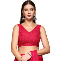Oomph! Readymade Blouse For Women, Brocade, Sleeveless, V-Neck, Rbbl620