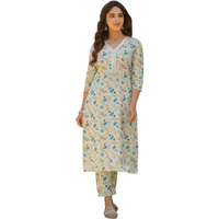 Fabnex Kurta Set For Women | Women Kurta Set With Dupatta | Women Kurta Sets Kurtis | Women Kurta Pant Set (K-96-Off White-Xl)