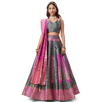 Purvaja Women's Jacquard Semi-Stitched Lehenga Choli (Lihaaz-Rama_Rama_Free Size)