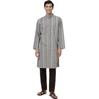 Fabindia Men's Cotton Relaxed Kurta (20062380_Teal
