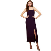 Rare Women's Spandex A-Line Mid-Calf Length Dress (Ep8006D_Purple_L)