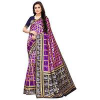Satrani Banarasi Silk With Blouse Piece Saree (1319St106_Purple_One Size)