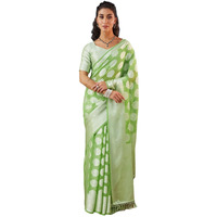 Satrani Women's Georgette Weaving Saree With Unstitched Blouse Piece (4111S6485N_Green)