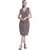 Selvia Western Dress For Women|Solid Lycra Western Dress For Women|A-Line Dress For Women|One Piece Dress For Women (721Dtk11751N-L_Mauve)