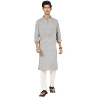 Fabindia Men's Cotton Relaxed Kurta (20051044_Grey