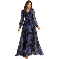 Litzo Women A-Line Maxi Western Dresses (08-S) Black