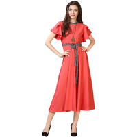 Oomph! Women's Western & Fusion Wear Midi Dresses For Women, Beach, Pink - Md66