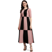 Purvaja Women's Corduroy Empire Waist Maxi Casual Dress (Lucy-382-Pe-Bl-S_Peach