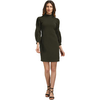 Purvaja Women's Polyester Blend Bodycon Above The Knee Dress (Ruby-589-Dark Olive-M_Dark