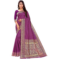 Shasmi Sarees Women's Art Silk Wine Kanchipuram Saree (San Pari 123 Wine)