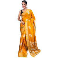 Shiv Textiles Womens Gorgette Zip And Go Pre-Stitched Saree  Effortless Wear & Comfort : Ready To Wear Saree(Sb-St-R-19-Musturd)