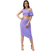 Purvaja Womens Midi Co-Ords (Luna-013-Lilac_Purple_Large)