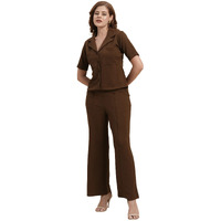 Selvia Women's Synthetic Co-Ords Set (717Ctk11722N-M_Brown