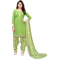 Satrani Women's Crepe Unstitched Dress Material (1039Dt600_Parrot Green_Free Size)
