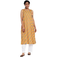 Fabindia Women's Cotton Slim Kurta (10725399Gr_Light Green_M)