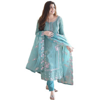 Fashion Basket Silk Wine Embroidered Kurta Set With Duptta For Women