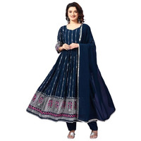 Fashion Basket Georgette Anarkali Dress For Women Blue