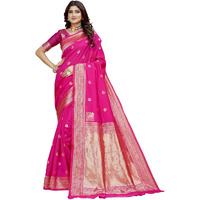 Shasmi Women's Banarasi Saree Pure Kanjivaram Silk Saree Soft New Ladies 2025 Design Wear Pattu Sarees Latest Party Sari Collections With Blouse Piece For Wedding Sadi (Pari-219 Rani)