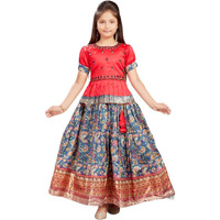 Aarika Girls Ethnic Wear Red Colour Beads Hand Embroidery Lehenga Choli Set (4-10 Years)