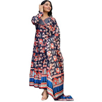 Greciilooks Women's Poly Rayon Regular Kurta Set (Gl-W.Kurta Set-K2762&P184&D122_Black_Xl)