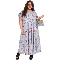 Oomph! Women's Western & Fusion Wear Crepe A-Line Maxi Plus Size Dress - Lavender Purple - Od245_7Xl