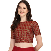 Oomph! Womens Jacquard Boat Neck Blouse - Rbbl218M