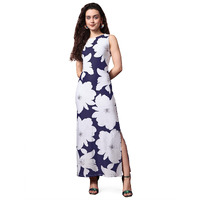 Purvaja Womens Bodycon Maxi Length Dress (Wini-107-Flax_Blue_Xx-Large)
