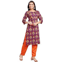 Sugathari Women's Dress Orange Round Neck Salwar Suit Set For Women (Salwarsuit 101 Wine Orange 2Xl)