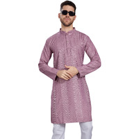 Divisive Men's Thread Embroidered Cotton Blend Only Slim Fit Kurta (Dkrt771_M_Lavendar)