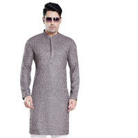 Divisive Men's Sequince Embroidered Cotton Blend Only Slim Fit Kurta (Dkrt114_Xxl_Grey)