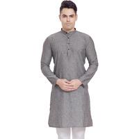 Divisive Men's Pure Cotton Only Regular Fit Long Kurta (Dkrt301_Xl_Ash Grey)