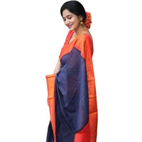 Flosive Women's Kanjivaram Silk Saree With Handloom Weaving Work With Blouse Piece (Blue)