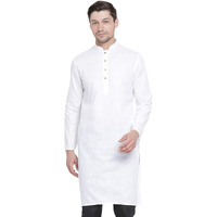 Lymio Men Kurta || Kurta For Men || Men's Cotton Blend Kurta || Long Slevee Kurta (Men-Kurta) (M, White)