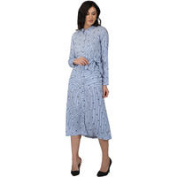 Rytras Women's A-Line Knee Length Maxi Western Dresses For Women(Rytdrs21_Blue_L)